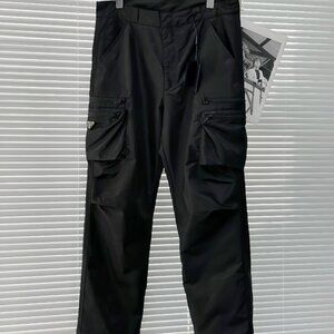 Prada Cargo Pants Wool Utility Grey Charcoal Plaid